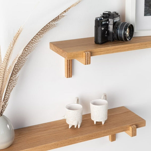 Półka ścienna Rødby zestaw 2 55x15x12 cm buk [en.casa]