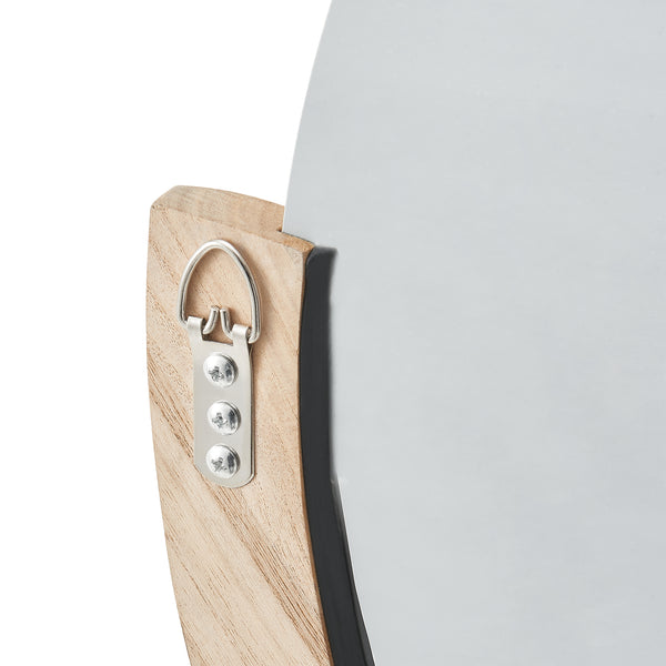 Lustro ścienne Atri okrągłe naturalne z ramą 61x64cm [en.casa]