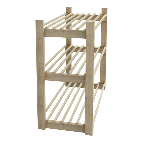 Stojak na buty Them z 3 półkami drewno sosnowe [en.casa]