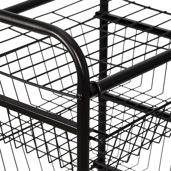 Wózek kuchenny Rudbjerg metalowy czarny [en.casa]