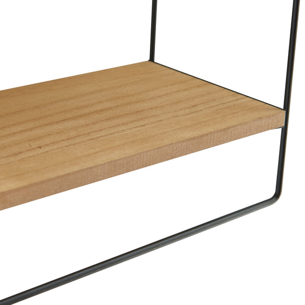 Półka ścienna Skovbo z 3 półkami czarna/drewno [en.casa]