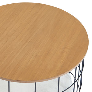 Wiklinowy stolik Haapajärvi w zestawie 2 sztuk z jaskinią dla kota [en.casa]