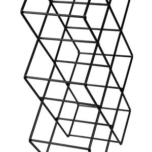 Stojak na wino Apremont na 8 butelek metalowy czarny [en.casa]