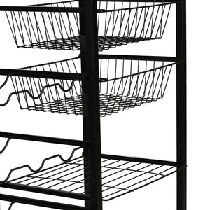 Wózek do serwowania Rønnede metalowy czarny [en.casa]