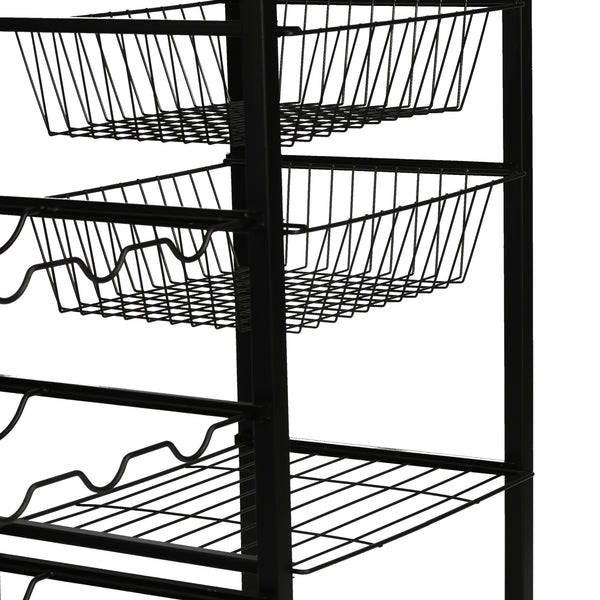 Wózek do serwowania Rønnede metalowy czarny [en.casa]