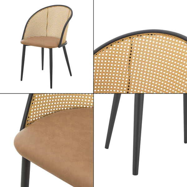 Krzesło do jadalni Gagnef zestaw 2 brązowe / czarne [en.casa]