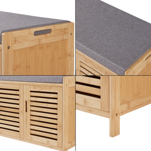 Szafka na buty Selk z bambusowym siedziskiem [en.casa]