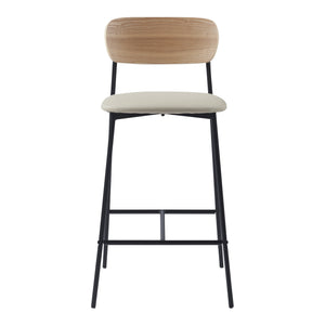 Krzesło barowe Jyväskylä zestaw 2 89x40x45 cm beżowy [en.casa]