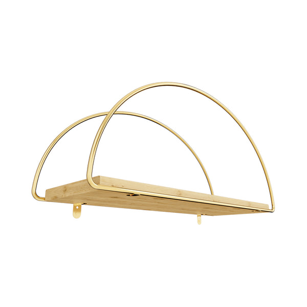 Półka ścienna Mynämäki 39x16x17 cm w kolorze złotym [en.casa]