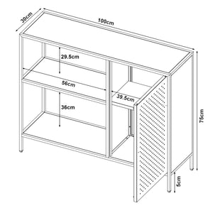 Półka do szafki Viitasaari metalowa czarna [en.casa]