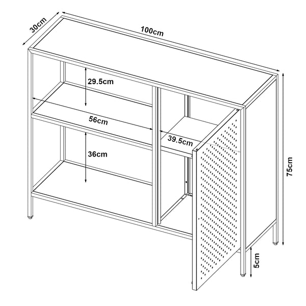 Półka do szafki Viitasaari metalowa czarna [en.casa]