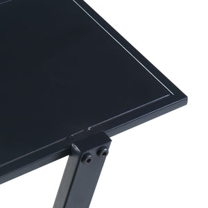 Półka stojąca Rollag 72x40x25cm metalowa czarna [en.casa]