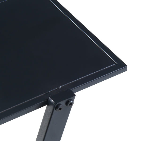 Półka stojąca Rollag 72x40x25cm metalowa czarna [en.casa]