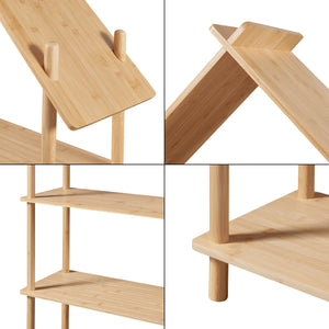 Półka dziecięca Hamarøy bambusowa o wyglądzie domu 137x90x30cm [en.casa]