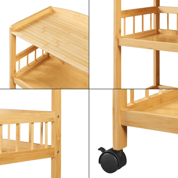 Wózek do serwowania Huddinge 80x53x30 cm bambus [en.casa]