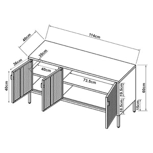 Szafka pod telewizor Castelli 114 x 40 x 60 cm stal [en.casa]