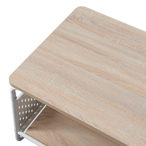 Stolik kawowy Dyrøy 100x50x43cm biały/dąb [en.casa]