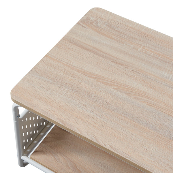 Stolik kawowy Dyrøy 100x50x43cm biały/dąb [en.casa]