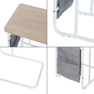 Stolik pod laptopa Dyrøy 56x48x37cm biały/dąb [en.casa]