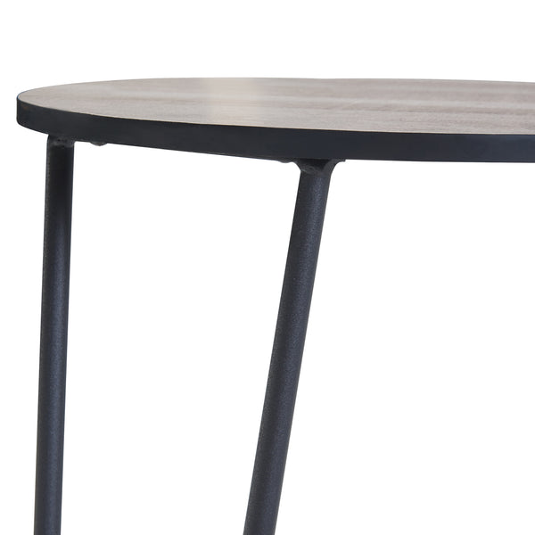 Stolik boczny Ylöjärvi z 2 półkami w kolorze czarnym/dębowym [en.casa]