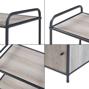 Stolik boczny Gulen czarny/dębowy [en.casa]