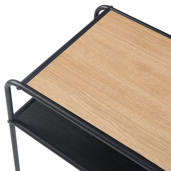 Stolik boczny Krødsherad 55x51x36cm czarny/dąb [en.casa]
