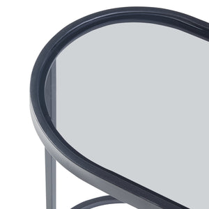 Stolik boczny Luleå ze szklanym blatem czarny [en.casa]