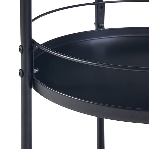 Wózek do serwowania Munkedal metalowy czarny [en.casa]