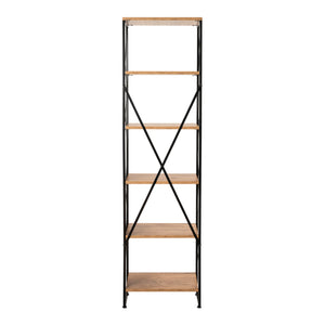 Półka stojąca Åre 180x50x30cm czarny/drewniany [en.casa]