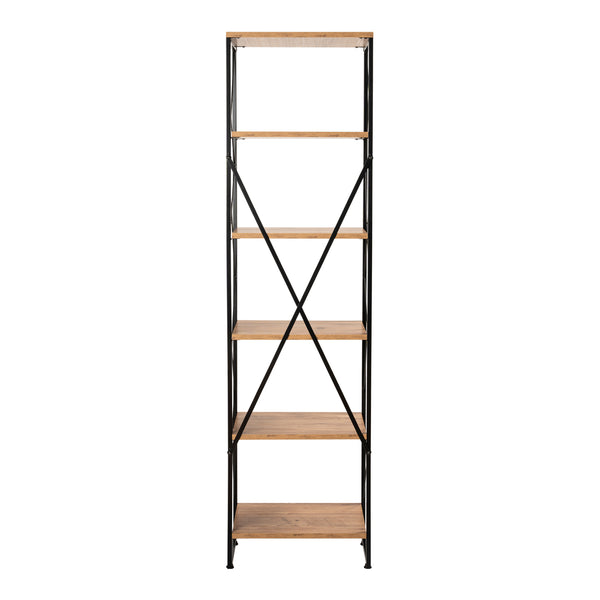 Półka stojąca Åre 180x50x30cm czarny/drewniany [en.casa]
