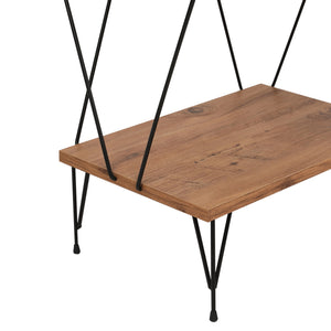 Półka stojąca 164x46x30 cm czarny/efekt drewna [en.casa]