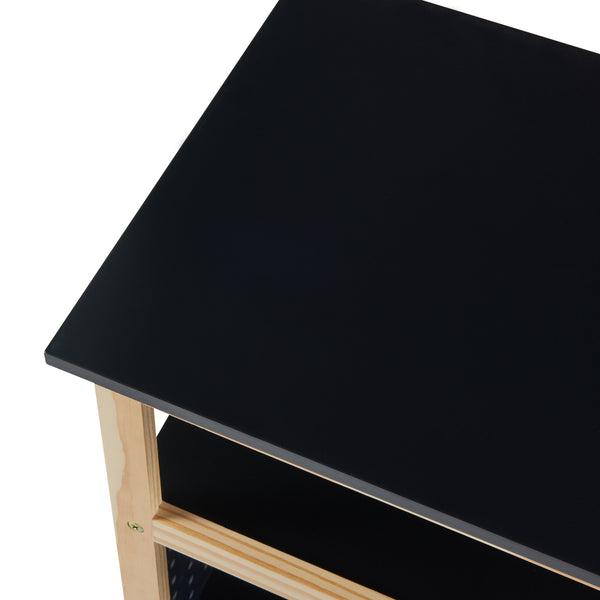 Wózek Dønna 61x51x36cm czarny/kolory drewna [en.casa]