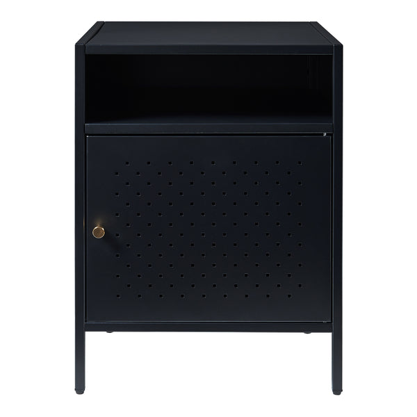 Szafka nocna Janakkala 55x40x40 cm stalowa czarna [en.casa]