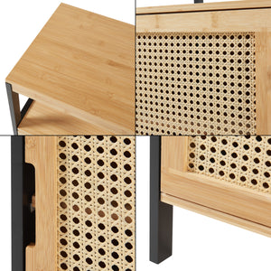 Szafka łazienkowa Tervola 80x40x35cm bambus czarny [en.casa]