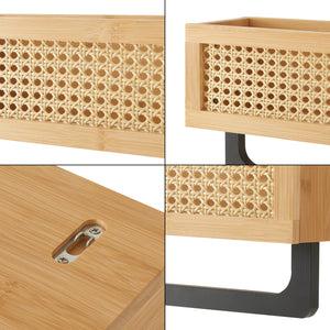 Tervola półka ścienna 36x13x19 cm bambus rattan [en.casa]