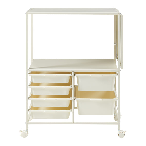 Wózek Sørfold z pudełkami 100x37x85cm Biały [en.casa]