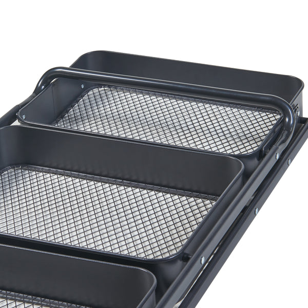 Wózek Vörå z 3 poziomami 88x45x30cm czarny [en.casa]