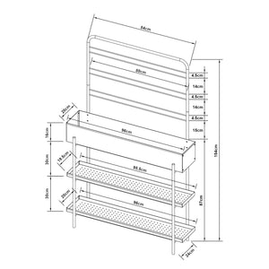 Stojak na rośliny zewnętrzne Aalsmeer metal 154x96x24 cm czarny [casa.pro]