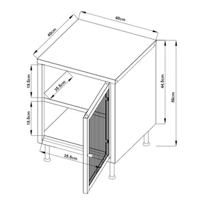 Szafka boczna Lindau 56x40x40 cm kremowa biel [en.casa]