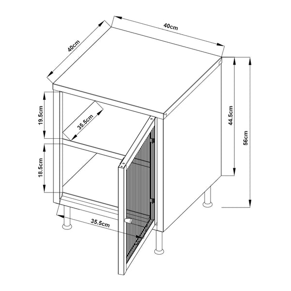 Szafka boczna Lindau 56x40x40 cm kremowa biel [en.casa]