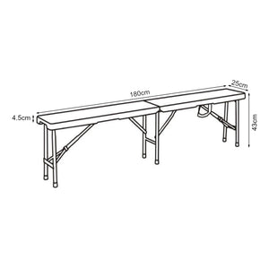 Zestaw ławka składana Ljusnarsberg 2-częściowy Biały [en.casa]