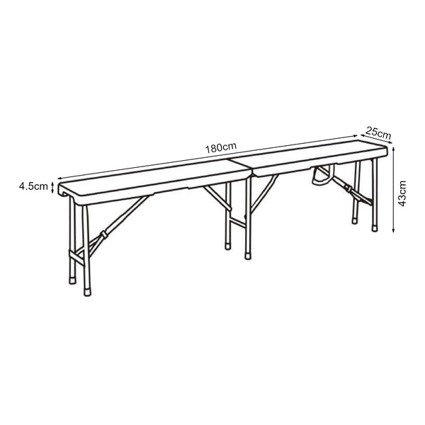 Zestaw ławka składana Ljusnarsberg 2-częściowy Biały [en.casa]