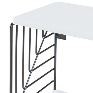 Półka ścienna Moss 39x18x23 cm czarny/biały [en.casa]