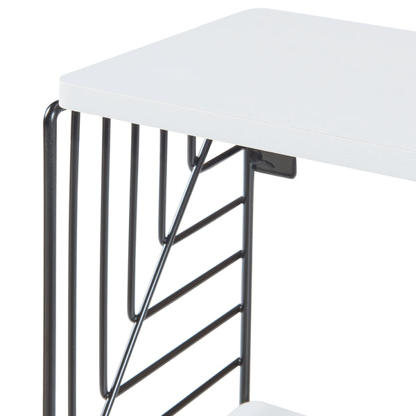 Półka ścienna Moss 39x18x23 cm czarny/biały [en.casa]