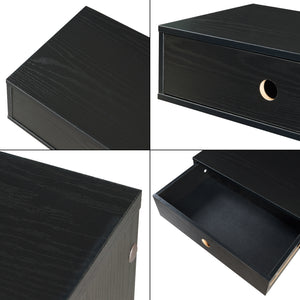 Półka ścienna Stor z szufladą 65x30x15 cm czarna [en.casa]