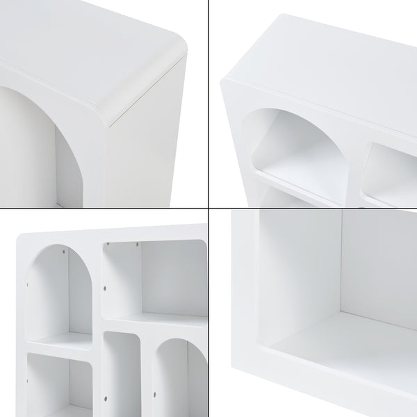 Kredens Vågå z otwartymi przegródkami 110x30x70 cm Biały [en.casa]