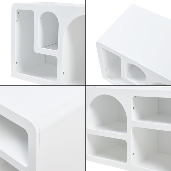 Stolik TV Vågå 140x40x48 cm Biały [en.casa]