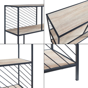 Konsola Övertorneå 100x30x75 cm czarny/dąb [en.casa]