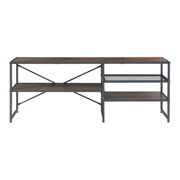 Stolik TV Västiarharg 120x30x46 cm czarny/orzechowy [en.casa]