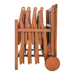 Zestaw mebli ogrodowych Ancarano 5-częściowy z drewna akacjowego z certyfikatem FSC® [en.casa]